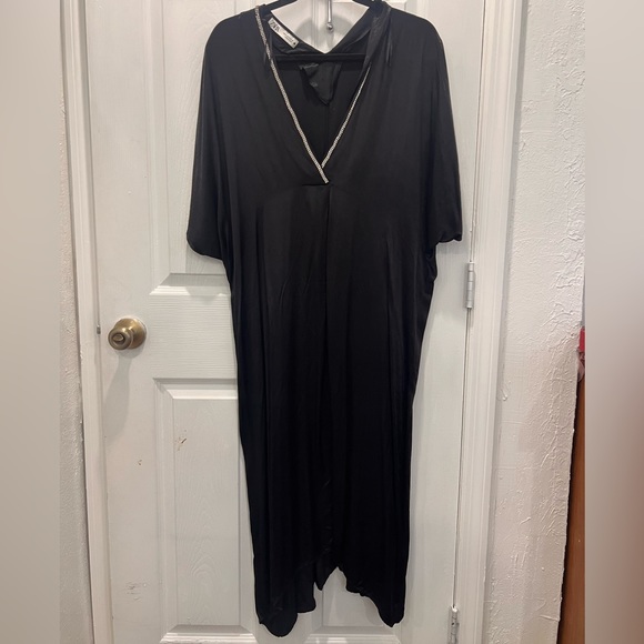 ZARA | satin caftan with embellished neckline - Picture 6 of 8